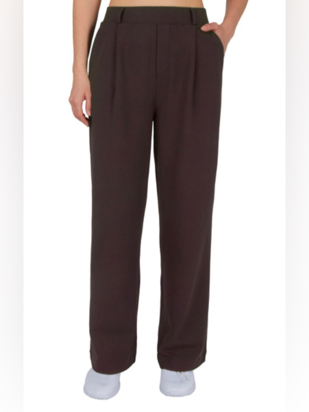 Women’s Chocolate Brown Wide-Leg pull on Pants with pockets Size Large Reflex